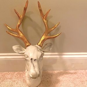 Marble Deer Head Wall Decor